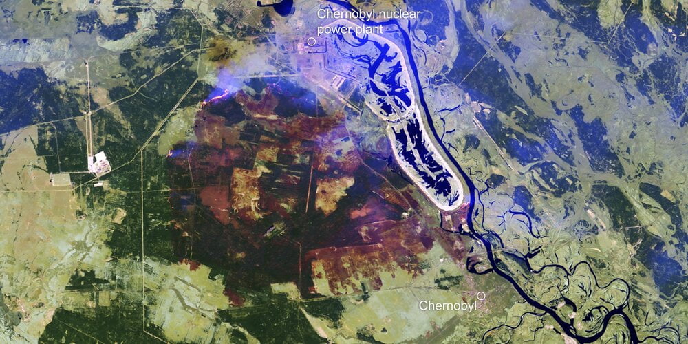 El incendio de Chernóbil visto desde el espacio